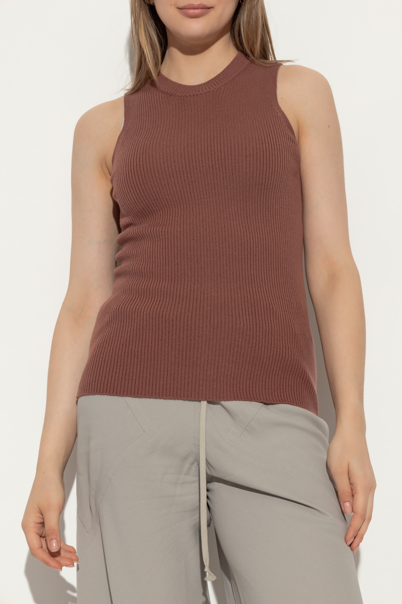 トップス Rick Owens 2020AW ribbed sleeveless top Grey Ribbed sleeveless top Rick Owens - Vitkac AS